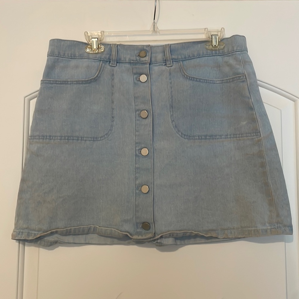 French Connection Denim Button Skirt